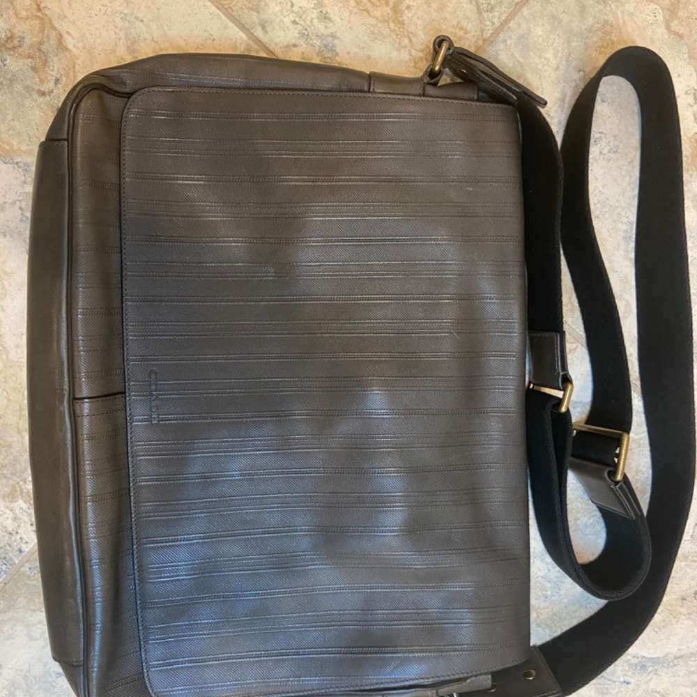 Mens Coach Gray Messenger Bag - Picture 3 of 4